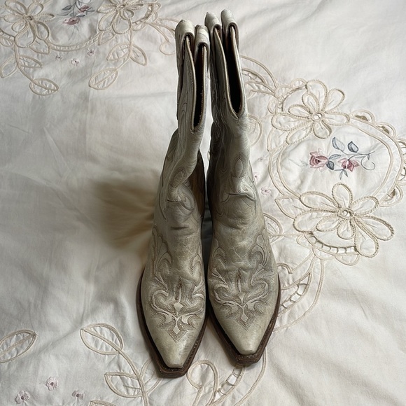 Dan Post El Paso western distressed pointed to leather cowboy boots - Picture 6 of 8